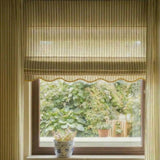 Scalloped Edge Stripe roman blind - Olive green