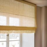 Sheer linen roman blind - mustard