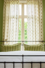 Sweet Pea Linen Curtain - Olive Green