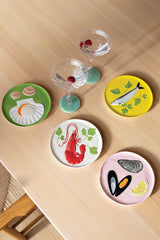 Plates de la mer, pink, set of 4