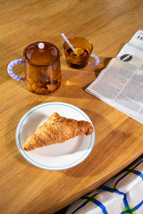 Duet glass tea pot, amber & lavender