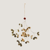 Aged brass mistletoe ornament - large