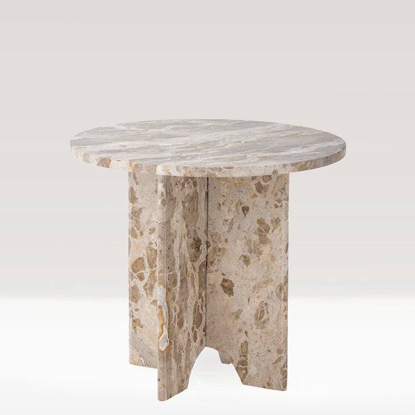 Jasmia side table, Brown Marble