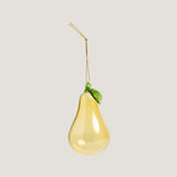 Pear glass tree ornament, yellow