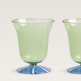 Stripe water glass, green & blue, set of 2 (last 1)