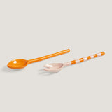 Boavista salad servers, pink and orange
