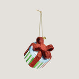 Gift hand-painted glass tree ornament, green
