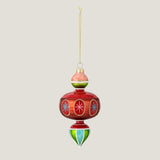 Kota hand-painted glass bauble, red