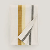 Lina Stripe kitchen tea towel, mustard and grey, pre-order
