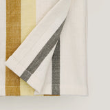 Lina Stripe kitchen tea towel, mustard and grey, pre-order