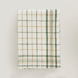 Lina Stripe kitchen tea towel, green check
