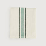 Linn Stripe kitchen tea towel, Sage and Forest green