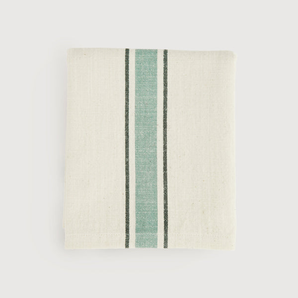 Linn Stripe kitchen towels, Sage and Forest green