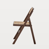 Loupe foldable chair, rubbewood and cane