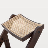 Loupe foldable chair, rubbewood and cane
