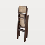 Loupe foldable chair, rubbewood and cane