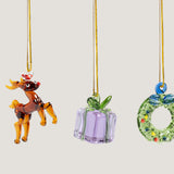 Merry glass tree ornament, set of 3