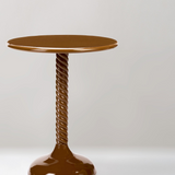 Alva metal side table, brown