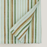 Lina Stripe kitchen tea towel, pale green, brown and forest green