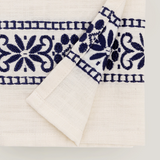 Laika embroidered kitchen tea towel, Navy