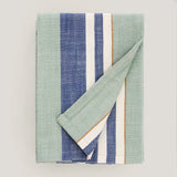 Lina Stripe kitchen tea towel, pale green, blue and cream