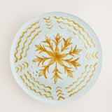 Hand painted decorative terracotta wall plate - Yellow