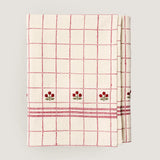 Livia embroidered check cotton tablecloth