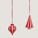 Asta hand-painted wooden ornaments, red - set of 2