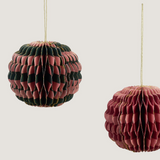 Signe Striped paper Christmas baubles - set of 2