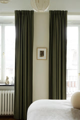 Linen curtain - Khaki - Blackout Lined