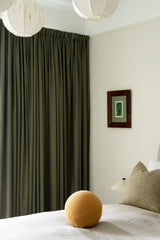 Linen curtain - Khaki - Blackout Lined