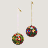 Mika hand-painted multicoloured bauble, set of 2