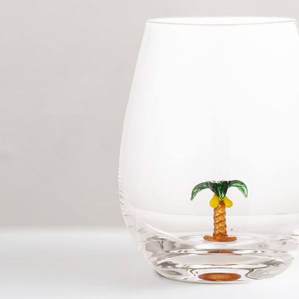 Misa mouth-blown drinking glass, palm tree (last 1)