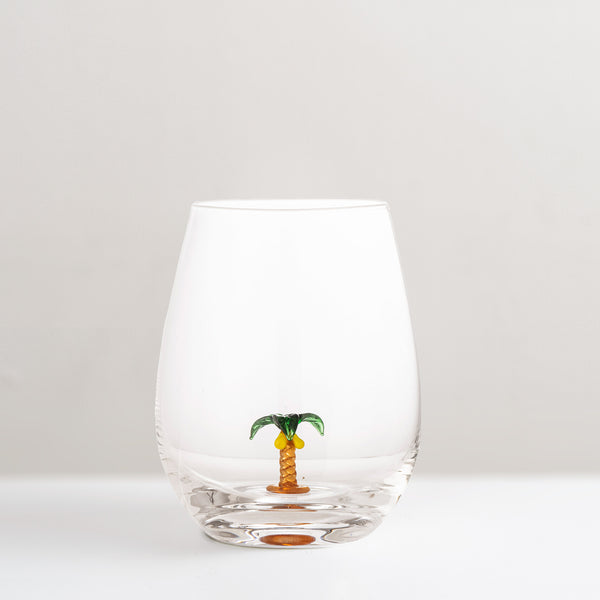 Misa mouth-blown drinking glass, palm tree (last 1)
