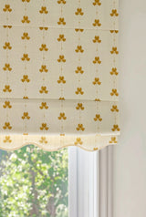 Scalloped Edge Sweet Pea Roman Blind - Mustard - Blackout Lined