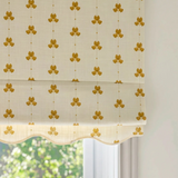 Scalloped Edge Sweet Pea Roman Blind - Mustard - Blackout Lined
