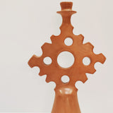 Moroccan handmade Tadelakt Star candlestick, large, terracotta