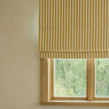 Stripe Linen Roman Blind - Mustard - Blackout Lined