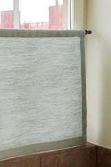 Sakura raw cotton café curtain - Dove Blue