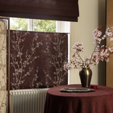 Sakura jacquard café curtain - Plum