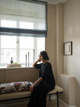 Sheer linen roman blind - petrol