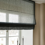 Sheer linen roman blind - petrol