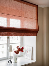 Sheer linen roman blind - Terracotta