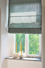 Bouclé Roman Blinds - Petrol