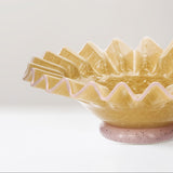 Sabine glass bowl, Pale Yellow and pink, pre-order