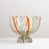 Savya mouth blown stripe glass bowl (last 1)