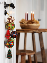 Mika hand-painted multicoloured bauble, set of 2