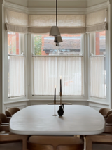 Sheer Linen café curtain, double pole - Sand