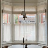 Sheer Linen café curtain, double pole - Sand