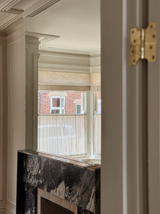 Sheer Linen café curtain, double pole - Sand